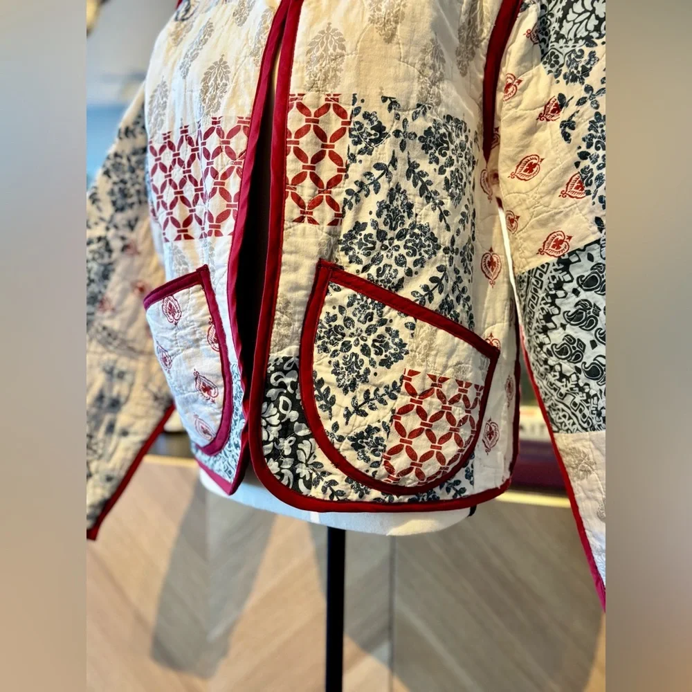 🧵 HANDMADE (by me!) Patchwork Quilted Short Jacket - SMALL/MEDIUM - Picture 9 of 15